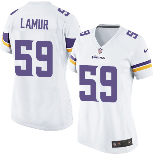 Women's Elite Emmanuel Lamur Nike Jersey White Road - #59 NFL Minnesota Vikings